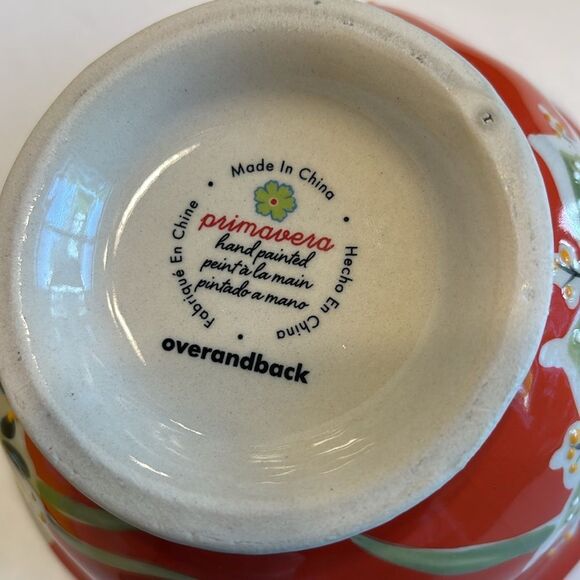 Over and Back Set Of 3 Primavera Hand Painted Soup Cereal Bowls - Picture 11 of 12